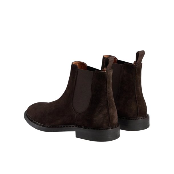 TGA By Ahler - Chelsea st�vle i brun ruskind med elastik - 3121