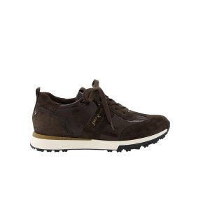 Paul Green - Sneakers i brun ruskind og lak med sn�re - 5392