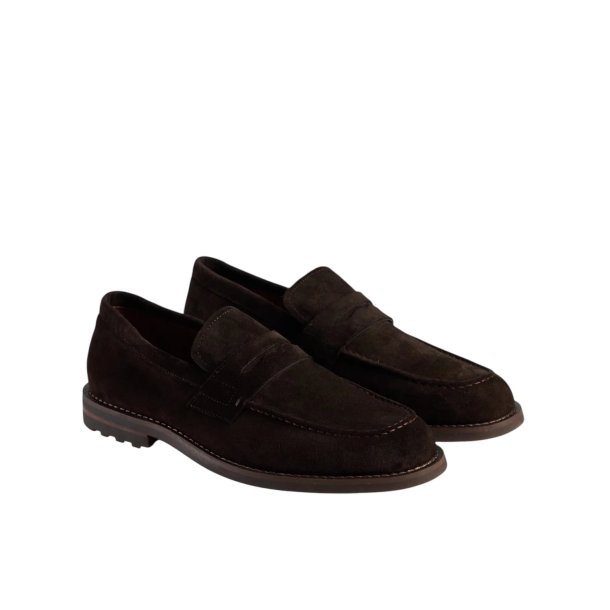 TGA By Ahler - Loafer i m�rkebrun ruskind - 5140