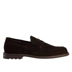 TGA By Ahler - Loafer i m�rkebrun ruskind - 5140