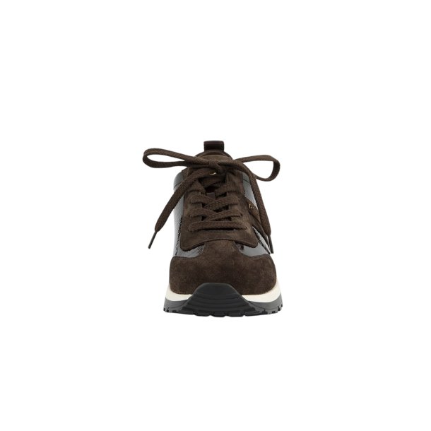 Paul Green - Sneakers i brun ruskind og lak med sn�re - 5392