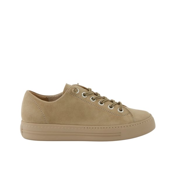 Paul Green - Sneakers i sandfarvet ruskind med elastiksn�re - 4081
