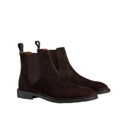 TGA By Ahler - Chelsea st�vle i brun ruskind med elastik - 3121