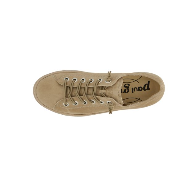 Paul Green - Sneakers i sandfarvet ruskind med elastiksn�re - 4081