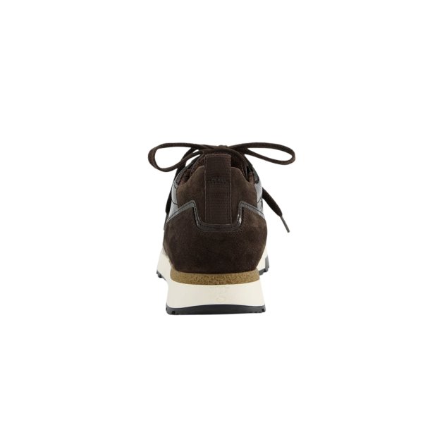 Paul Green - Sneakers i brun ruskind og lak med sn�re - 5392