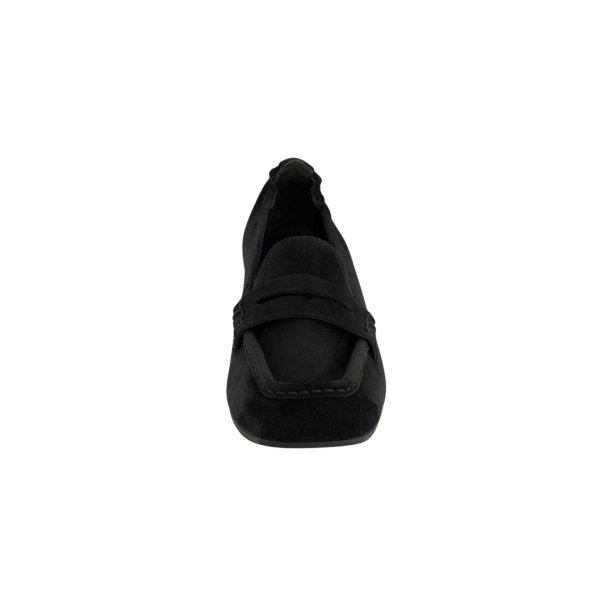 Paul Green - Loafer i sort ruskind med moderat h�l - 3861