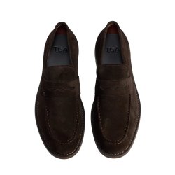 TGA By Ahler - Loafer i m�rkebrun ruskind - 5140