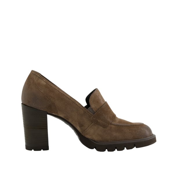 Paul Green - Loafer i lys brun med h�l og plateau - 3784