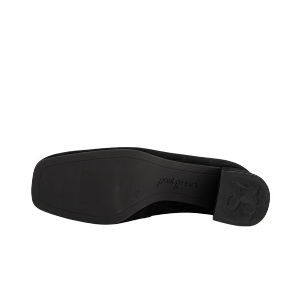 Paul Green - Loafer i sort ruskind med moderat h�l - 3861