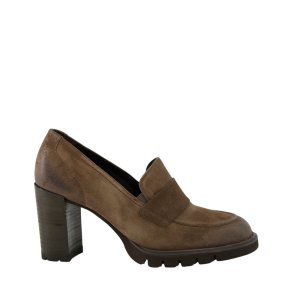 Paul Green - Loafer i lys brun med h�l og plateau - 3784