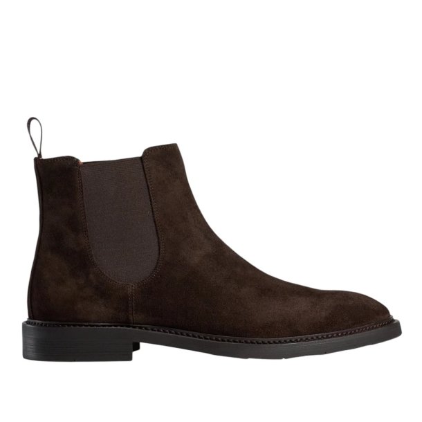 TGA By Ahler - Chelsea st�vle i brun ruskind med elastik - 3121