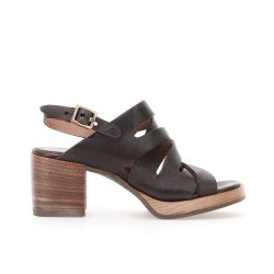 Airstep - Sandal i brun med remme og blokhl