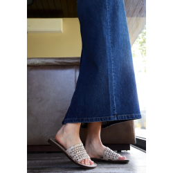 Airstep - Slippers i platin flet med flad sl