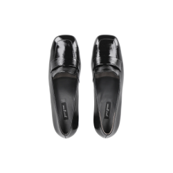 Paul Green - Loafer i sort lak med moderat hl - 3928