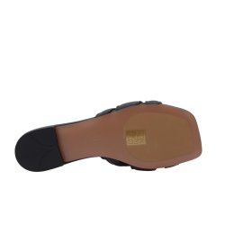 Bibi Lou - Flad slippers i sort med grov flet