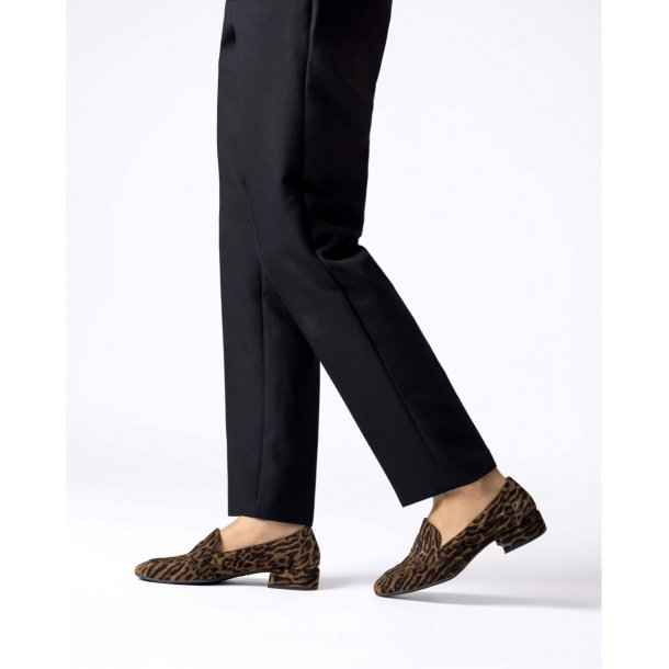 Wonders - Loafer i leopard med lille hl - 5020