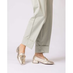 Wonders - Loafer i guld skind med guldbidsel og lille hl - 5030
