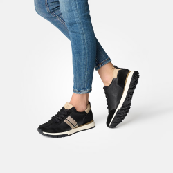 Paul Green - Sneakers i sort med guld-glitter - 5392