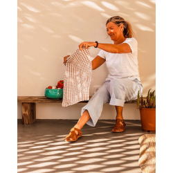 VIBAe - Sandal i cognac med flet og h�lrem - Capri