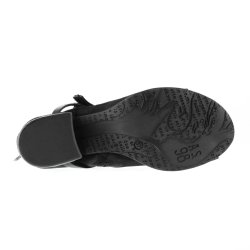 Airstep - Sandal i sort med ankelrem og moderat h�l 