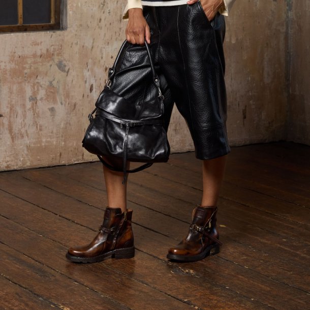 Airstep - St�vlette i cognac og brun med detaljer 