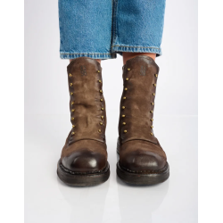 Airstep - St�vlette i brun ruskind med sm� nitter 