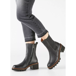 Paul Green - St�vlette i sort med elastik, h�l og grov s�l - 9908