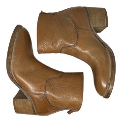 Moma - Stvlette i cognac skind med hl og lynls bagp 