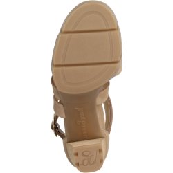 Paul Green - Sandal i beige nubuck med hl og plateau - 7942